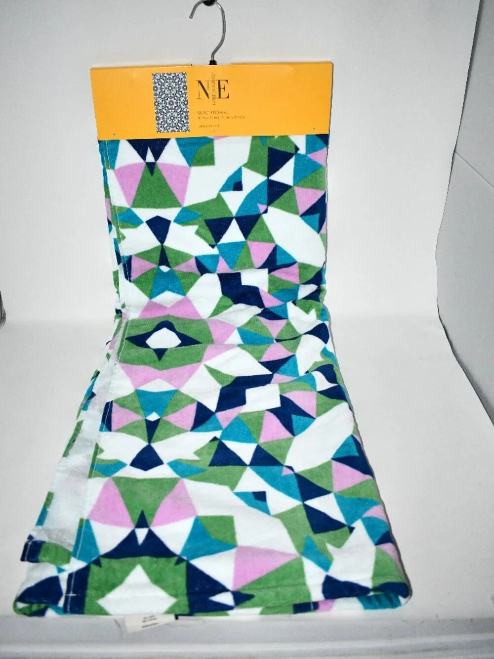 Noble Excellence Beach Towel Blue Multi 40x70 100% Cotton NWT Oversized